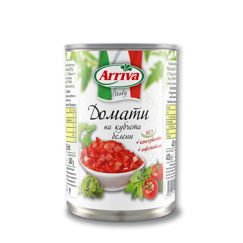 Arriva домати белени на кубчеат 400гр.