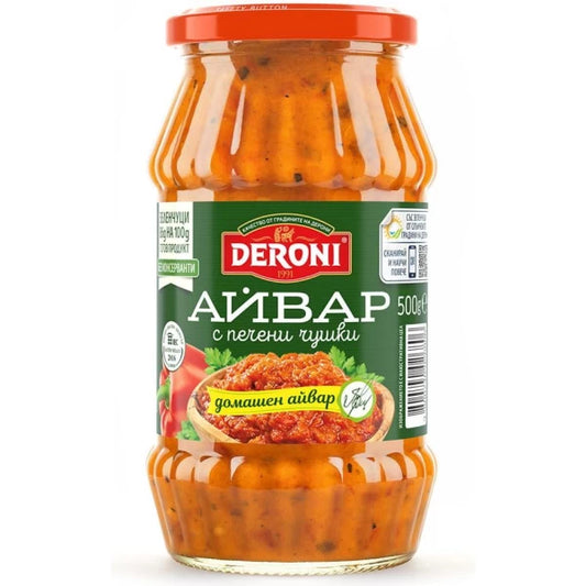 Deroni домашен айвар с печени чушки